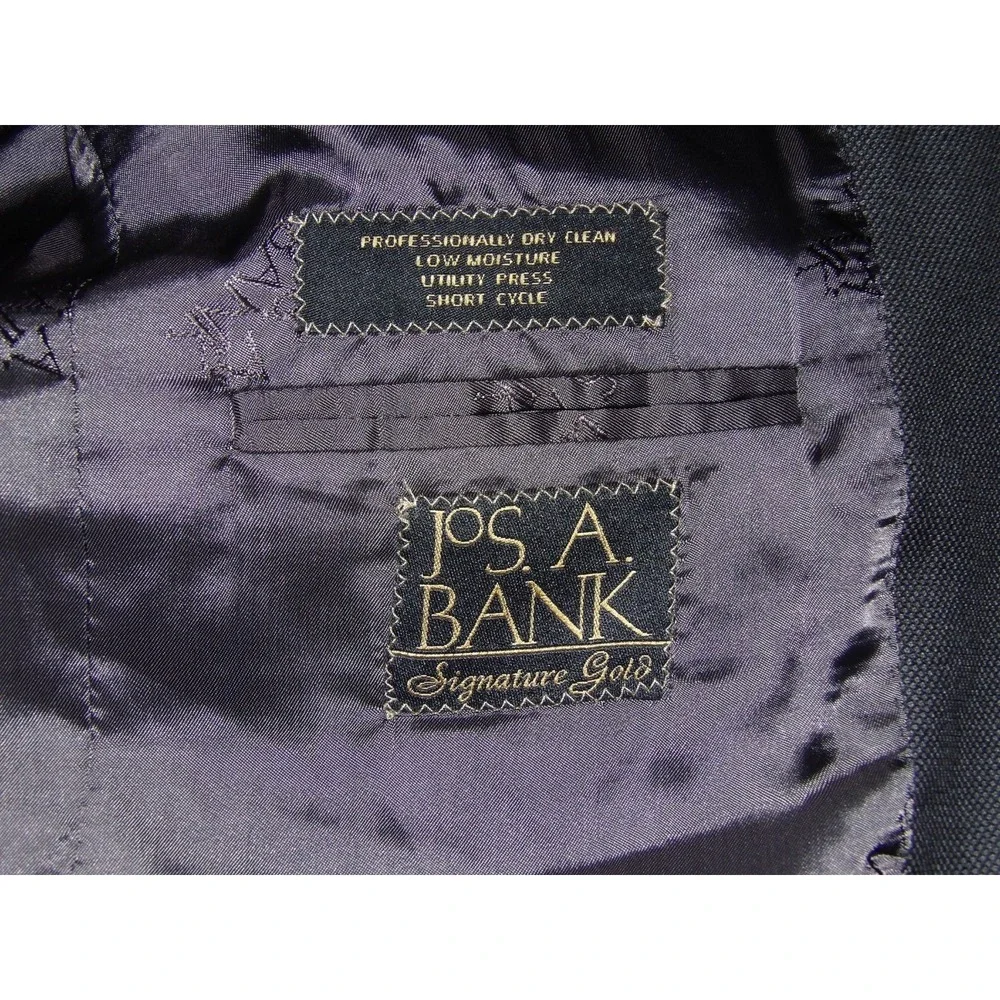 Jos. A. Bank 100% Wool 2 Piece Suit Gray 42R Jacket & 34 X 28 Pleated Pants